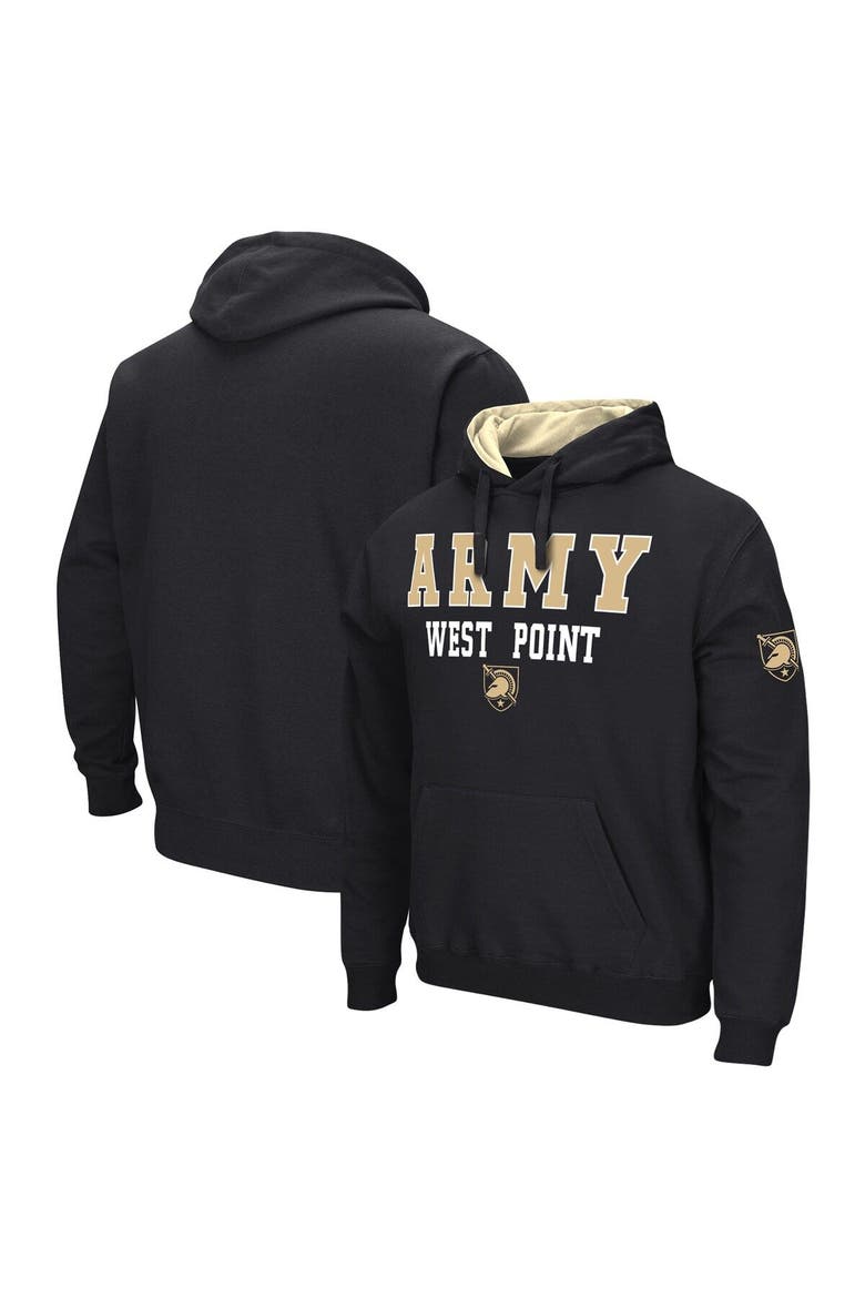 Men's Colosseum Black Army Black Knights Sunrise Pullover Hoodie, Main, color, Black