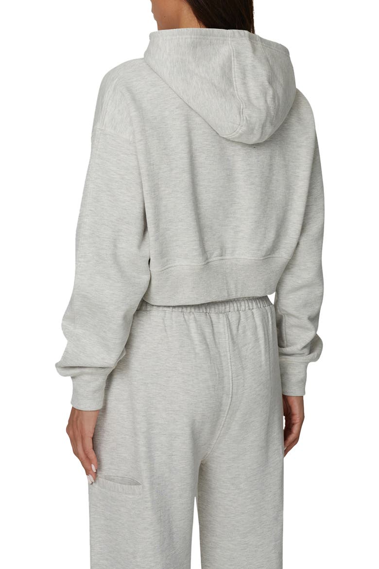 Cropped Zipped Halftone Hoodie, Alternate, color, Grey