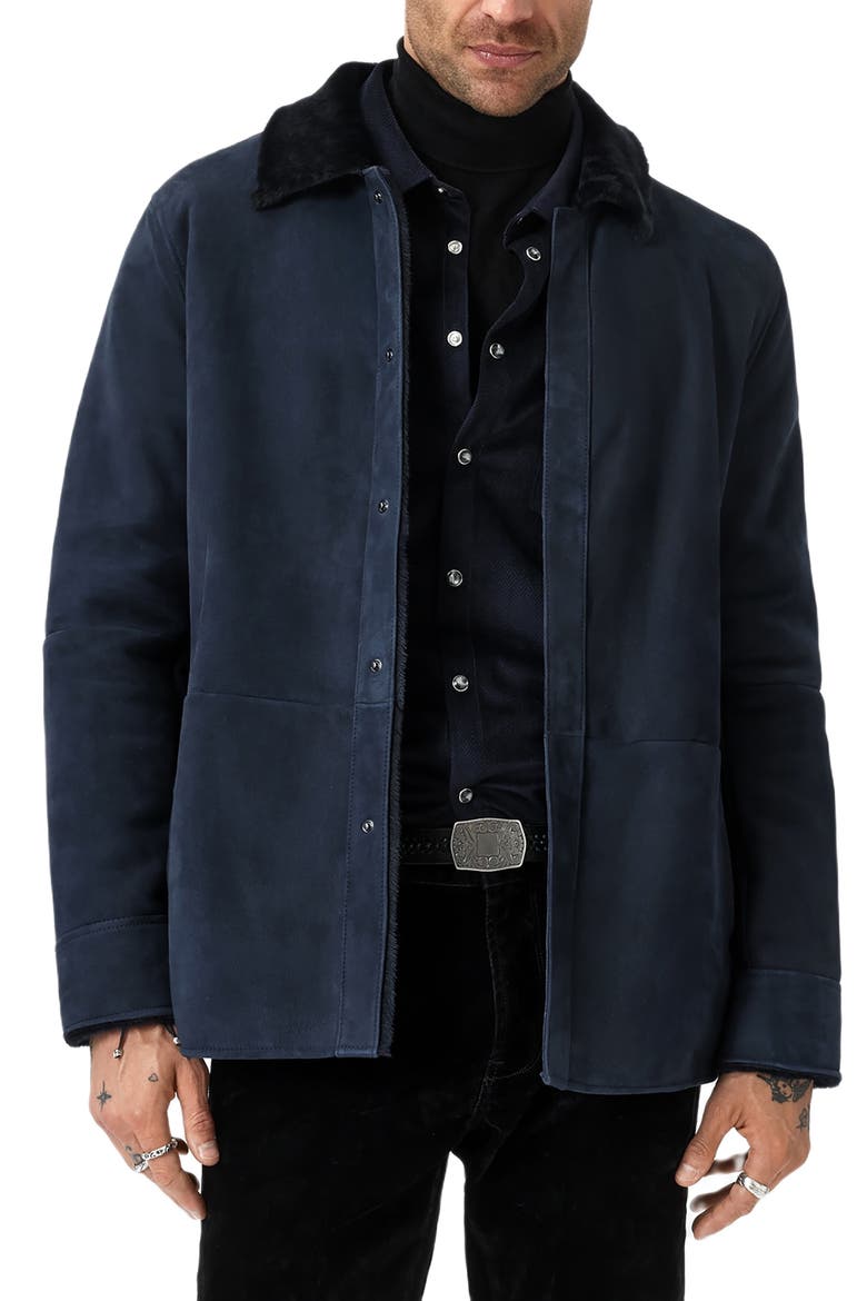 Essex Suede Jacket, Main, color, NAVY