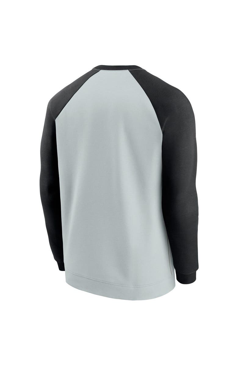 Nike Men's Nike Silver/Black Las Vegas Raiders Historic Raglan Crew Performance Sweater, Alternate, color, Silver