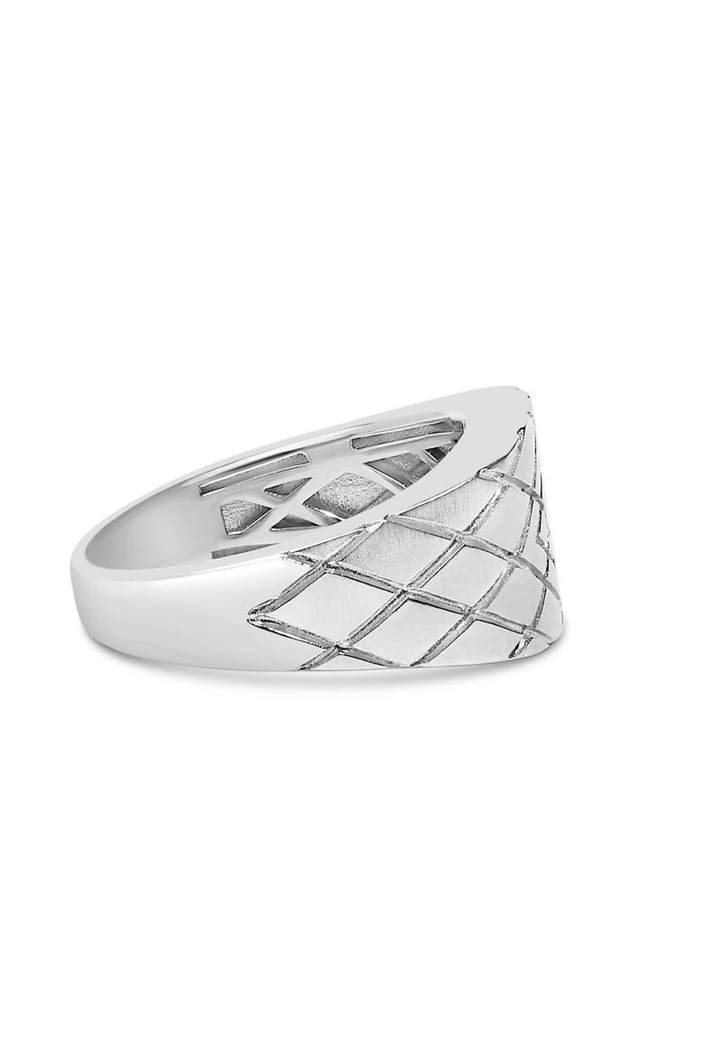 Sterling Silver Diamond Accent Geometric Band Ring, Alternate, color, Silver
