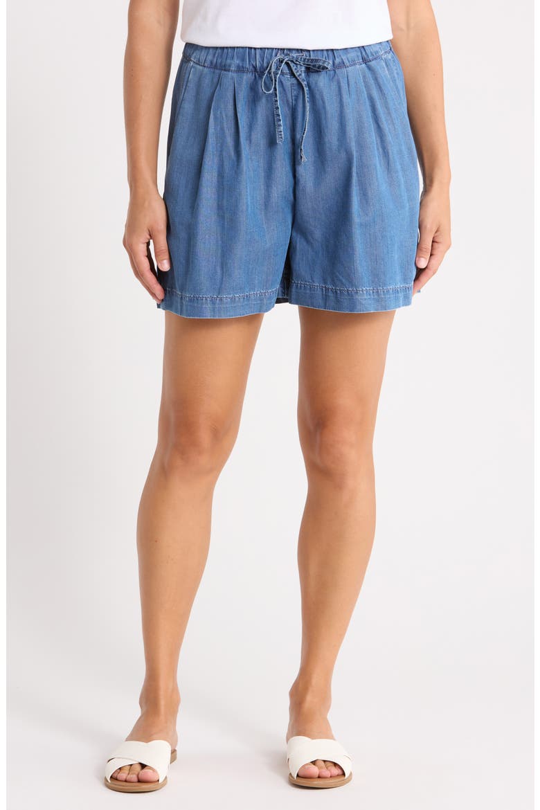 Penny Drawstring Shorts, Main, color, MID BLUE GOLD