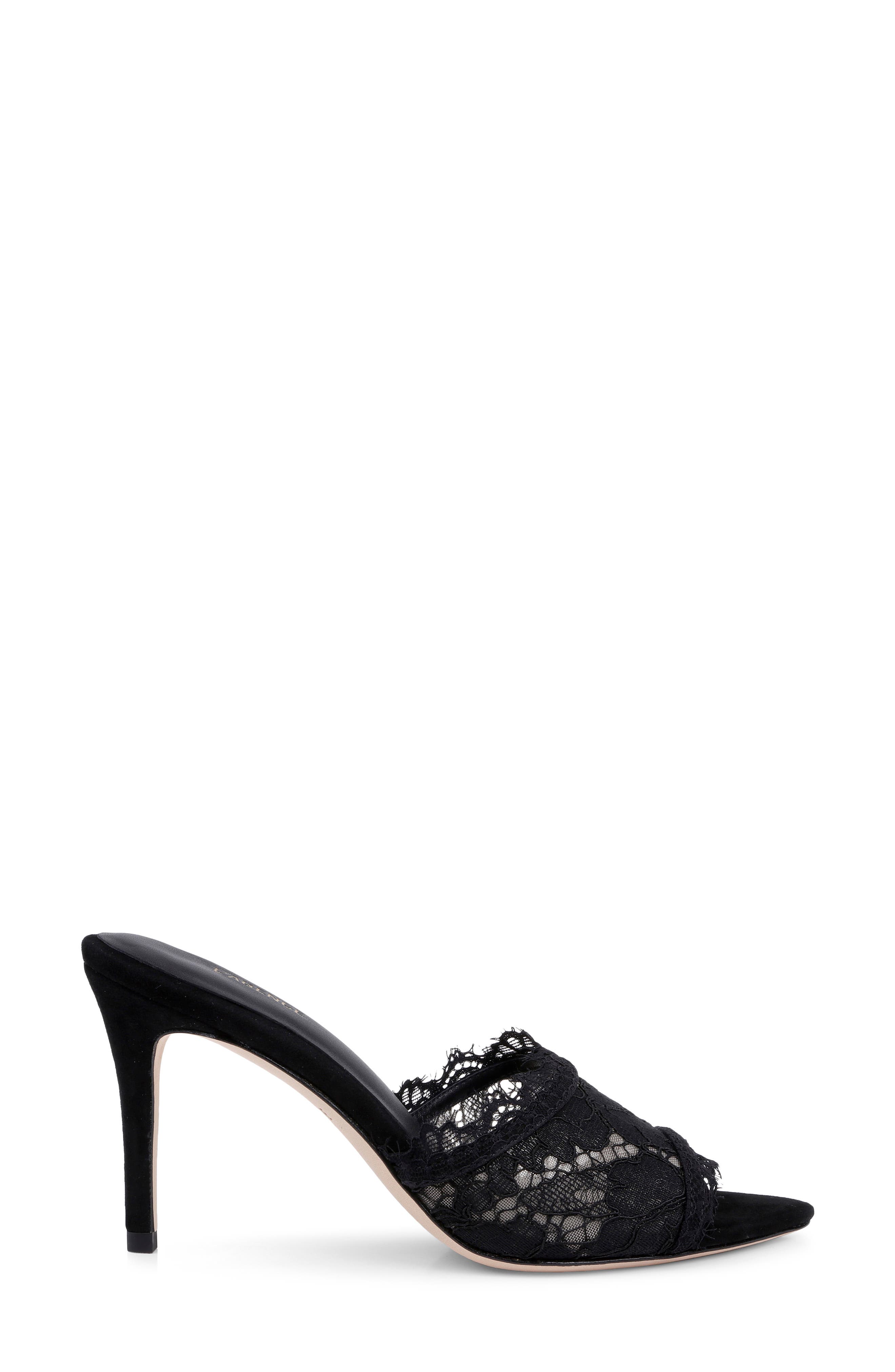 Penn Pointed Toe Lace Sandal, Alternate, color, BLACK LACE