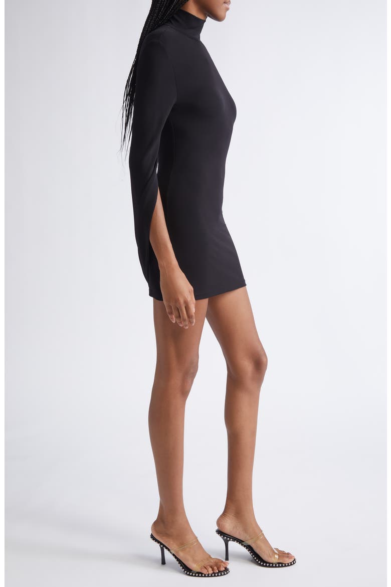 Drape Back Minidress, Alternate, color, BLACK