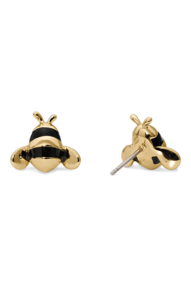 bee stud earrings, Alternate, color, GOLD MULTI