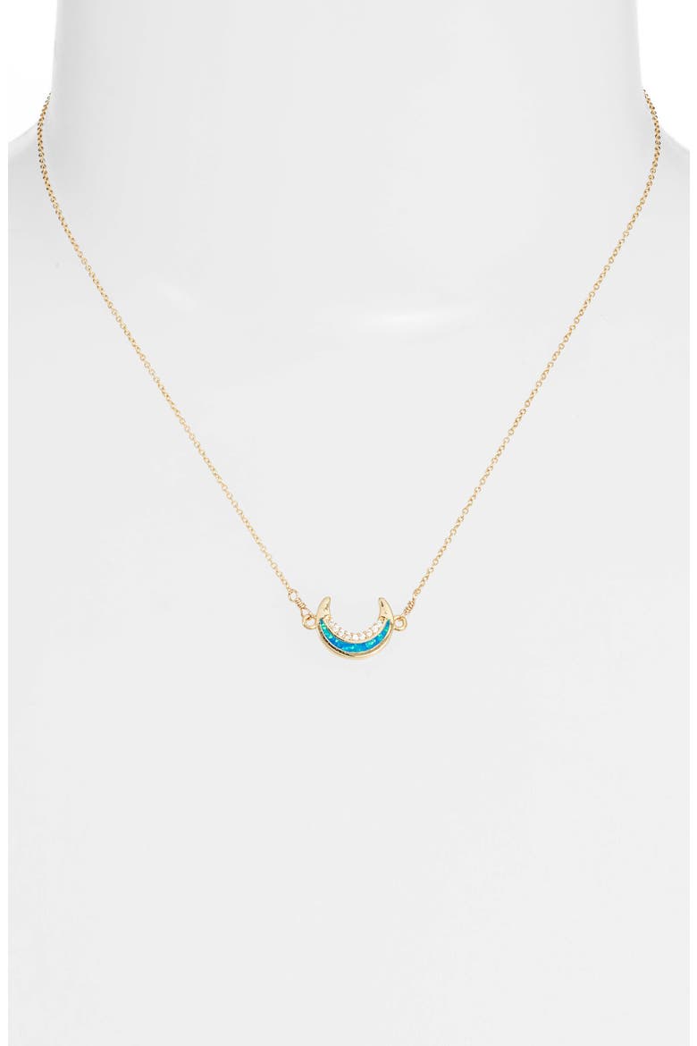Saylor Moon Pendant Necklace, Alternate, color, GOLD/ BLUE