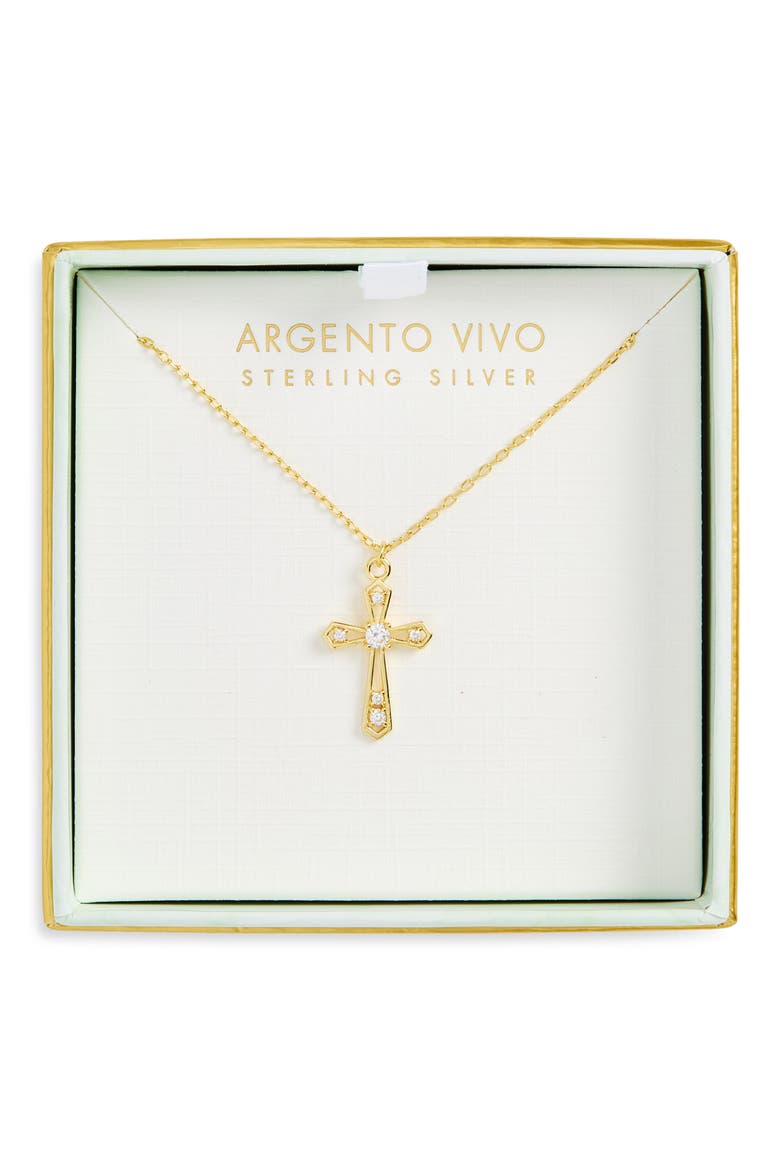 Cross Pendant Necklace, Main, color, GOLD