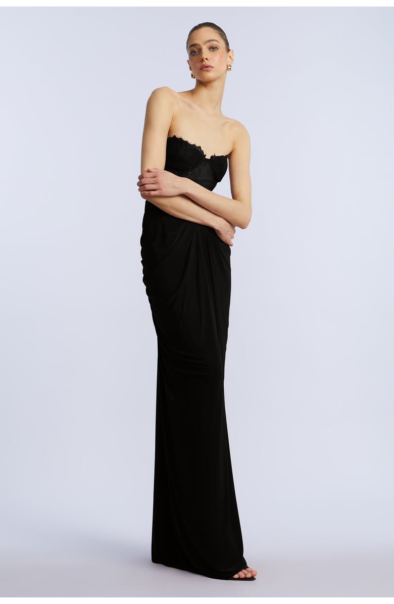 BCBGMAXAZRIA JOEY GOWN, Alternate, color, Black