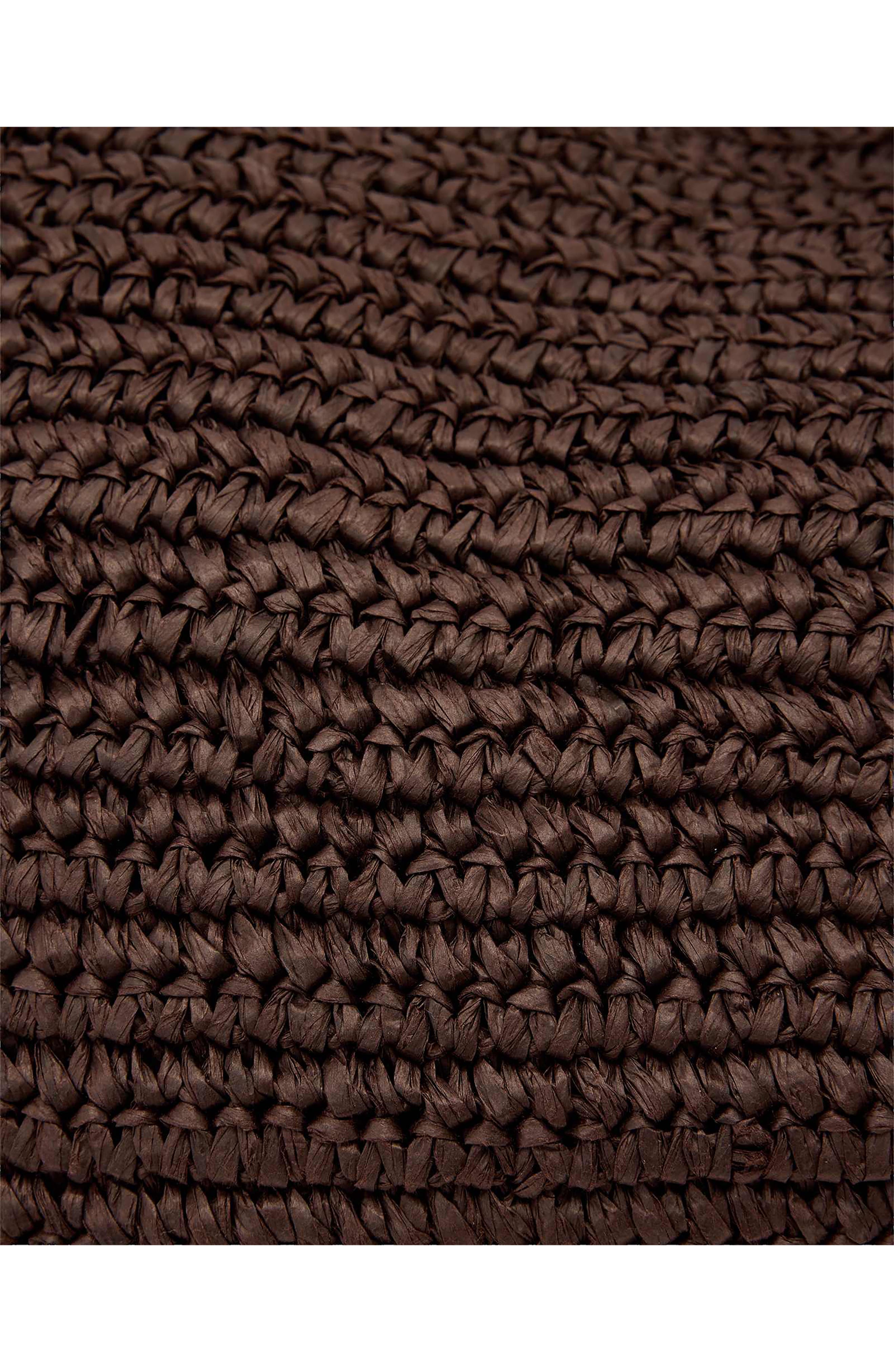 Luna Woven Straw Shoulder Bag, Alternate, color, COGNAC BROWN