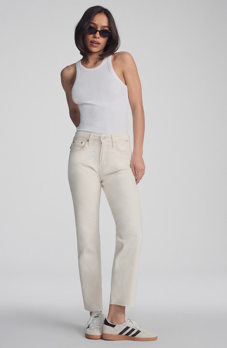 Mavi Jeans Savannah High Waist Straight Leg Jeans, Alternate, color, Ecru Classic Denim