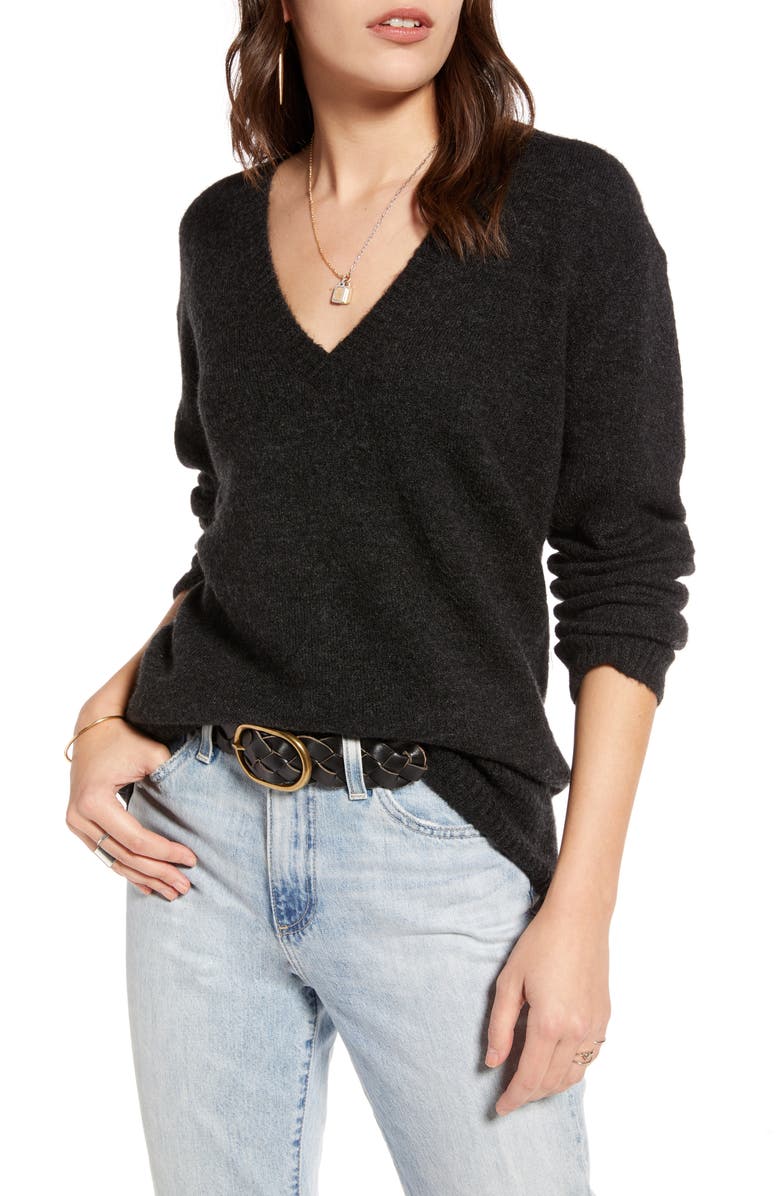 Treasure & Bond V-Neck Tunic Sweater, Main, color, 