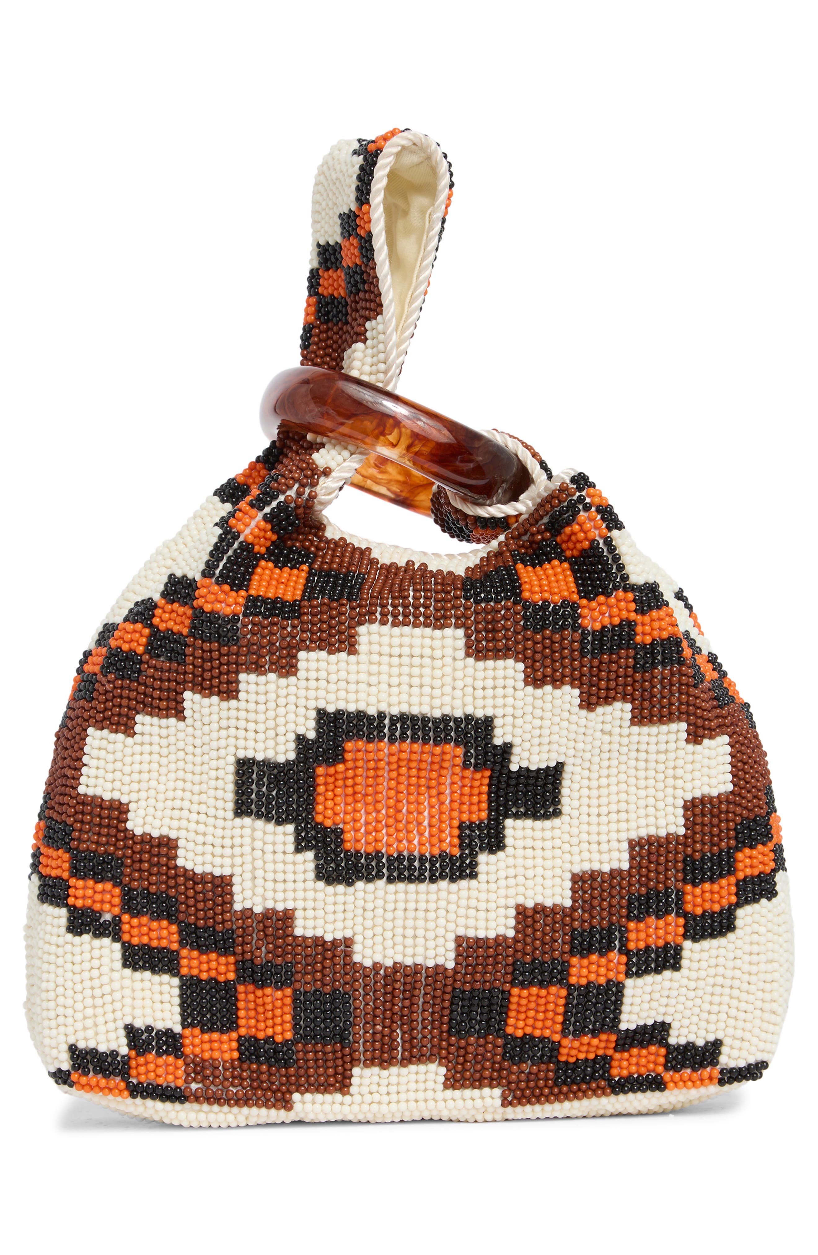 Beaded Swing Top Handle Bag, Alternate, color, ORANGE MULTI