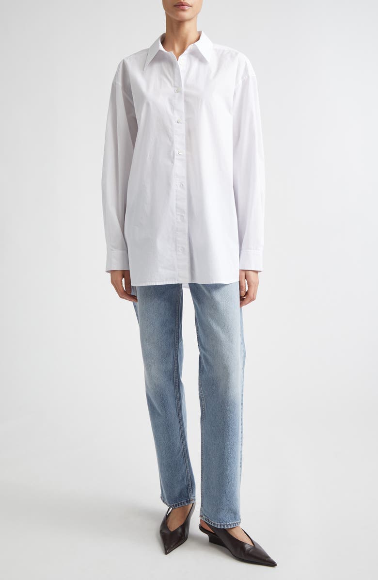 TOTEME Low Rise Organic Cotton Straight Leg Jeans, Alternate, color, True Vintage