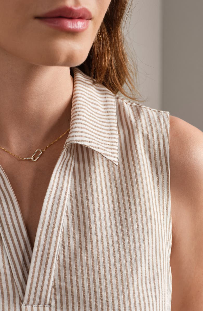 Rhone Saltair Stripe Seersucker Minidress, Alternate, color, Beige/Snow White