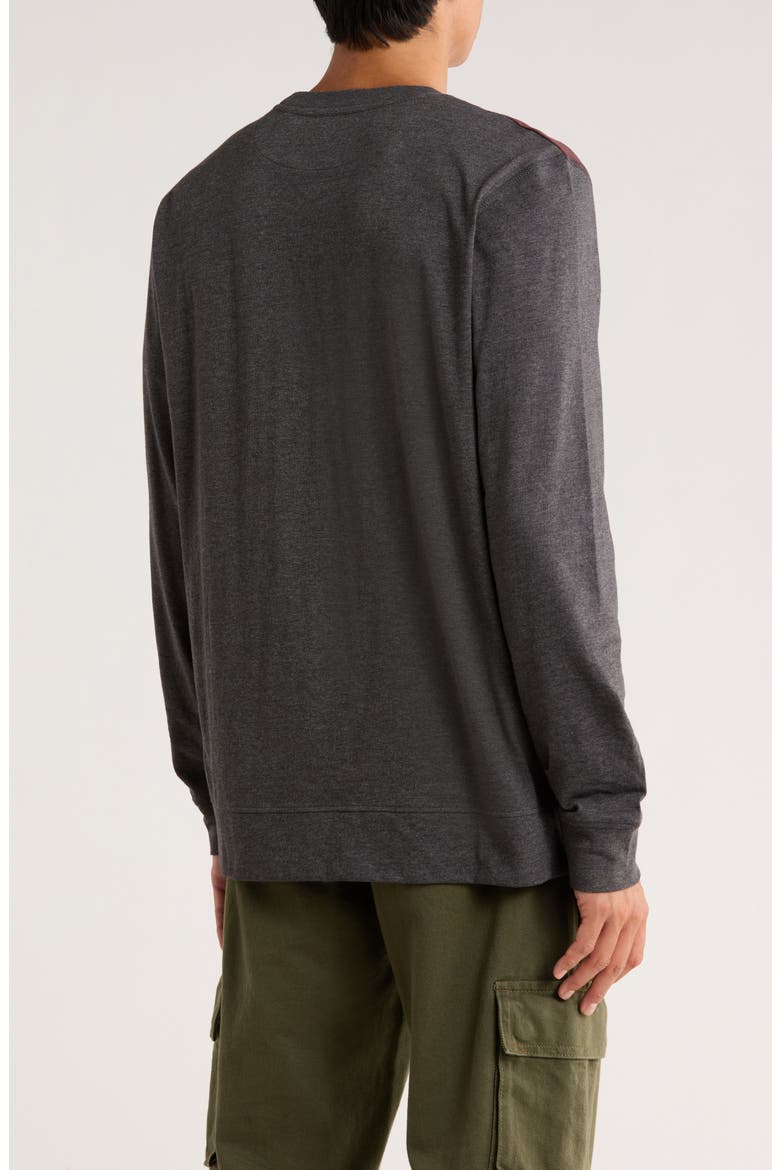 Heathered Long Sleeve T-Shirt, Alternate, color, GREY/ BURGUNDY