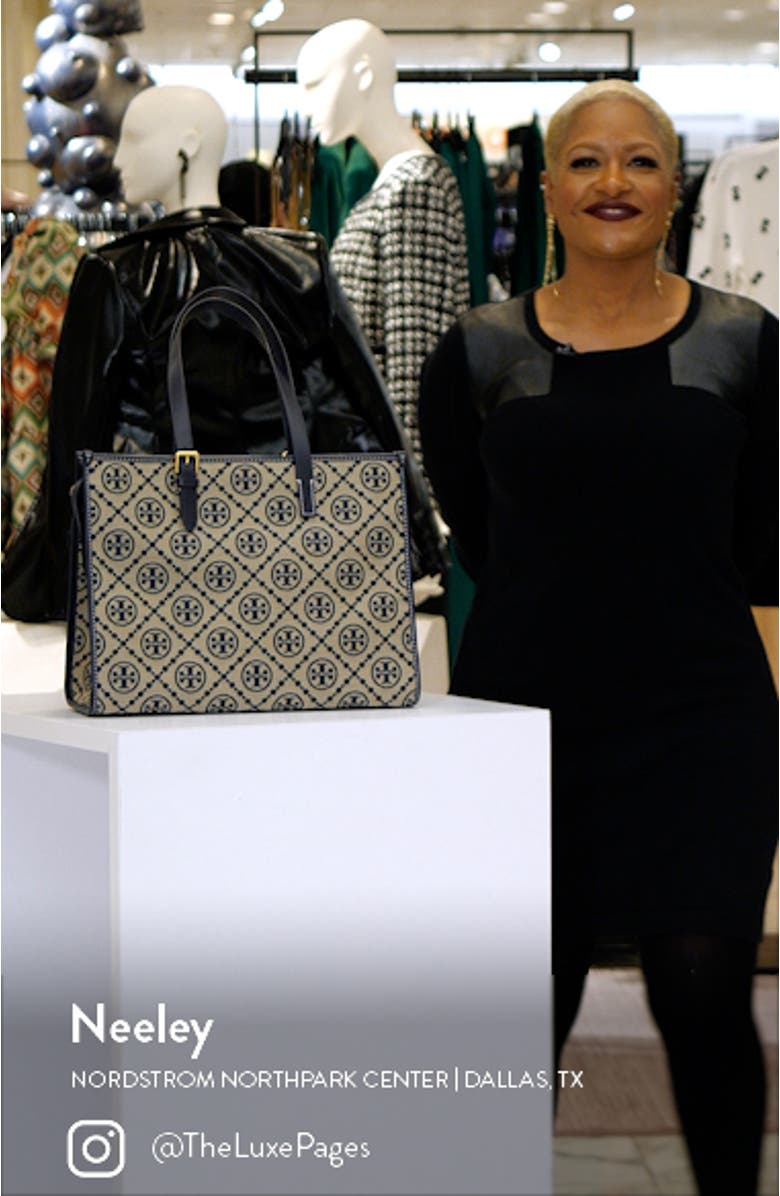 T Monogram Jacquard Tote, sales video thumbnail