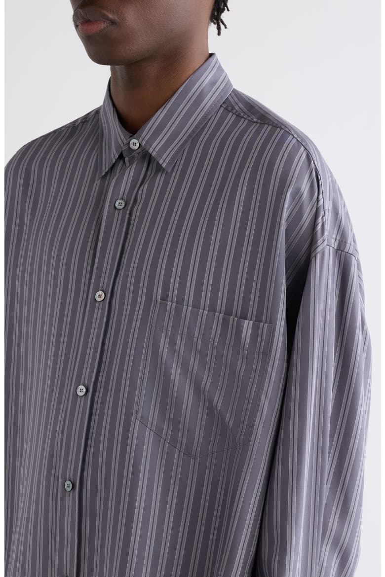 Soffia Striped Lyocell Button-Up Shirt, Alternate, color, PURPLE/ MAUVE