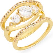 NORDSTROM RACK Set of Three Cubic Zirconia Rings