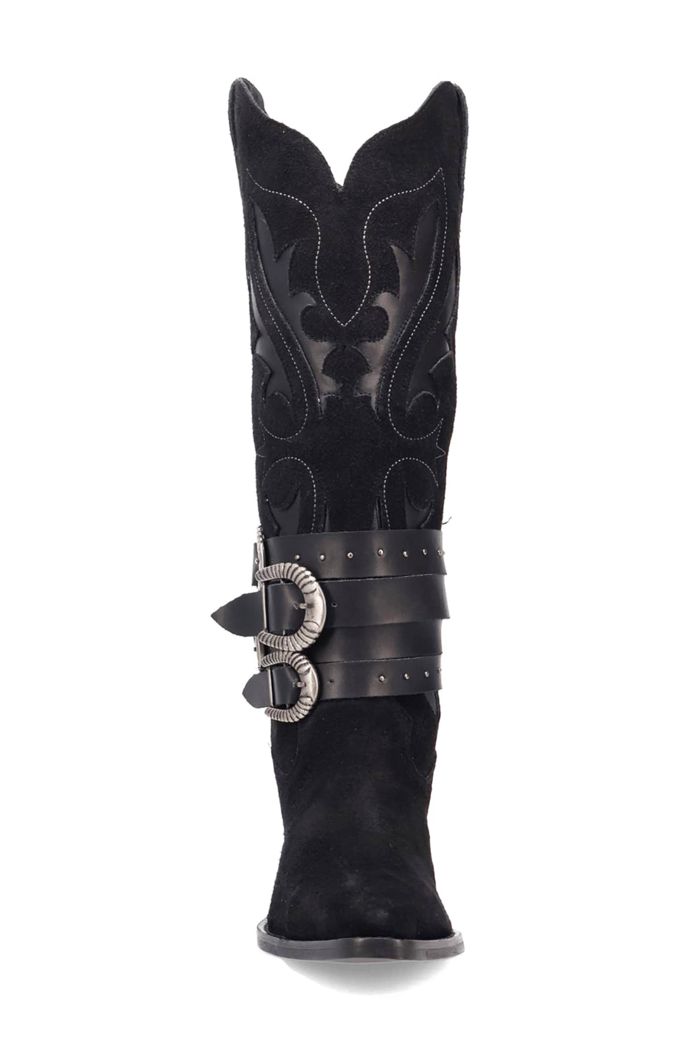 Dingo Buck Wild Knee High Western Boot, Alternate, color, Black