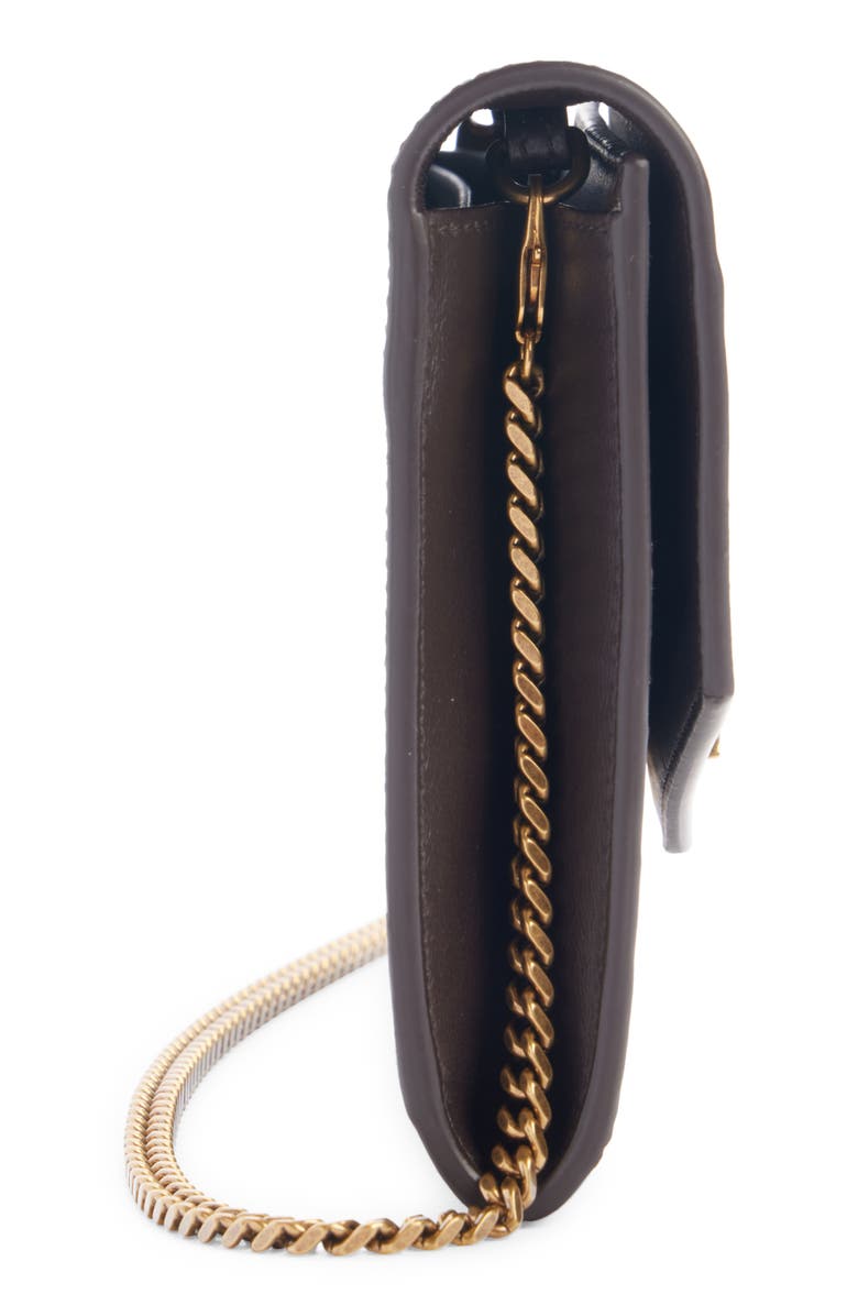 Saint Laurent Cassandre Uptown Patent Leather Envelope Wallet on a Chain, Alternate, color, 