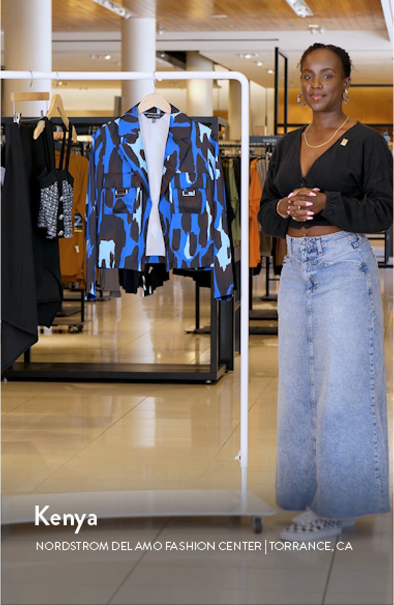 Abstract Animal Print Crêpe de Chine Blazer, sales video thumbnail