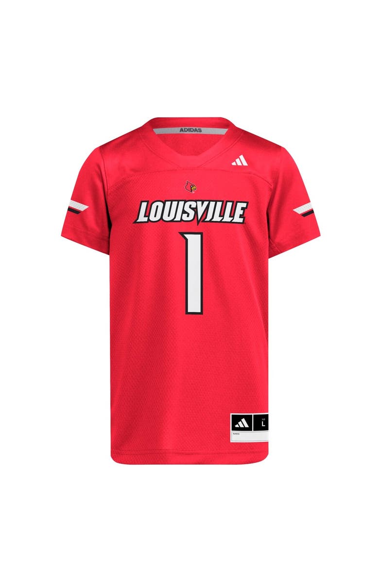 adidas Youth adidas #1 Red Louisville Cardinals Replica Jersey, Alternate, color, Red