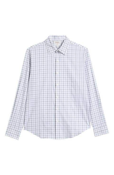 Tech Check Print Button Front Shirt