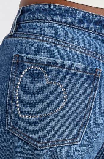 Laser Cut Heart Jeans