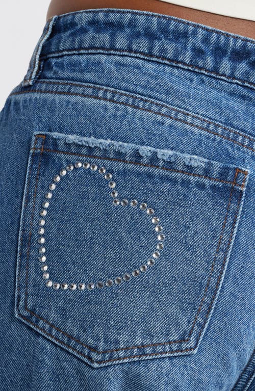Shop Ptcl Laser Cut Heart Jeans In Indigo