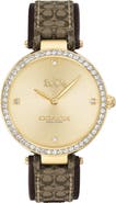 COACH Park Logo Jaquard Leather Strap Watch, 34mm