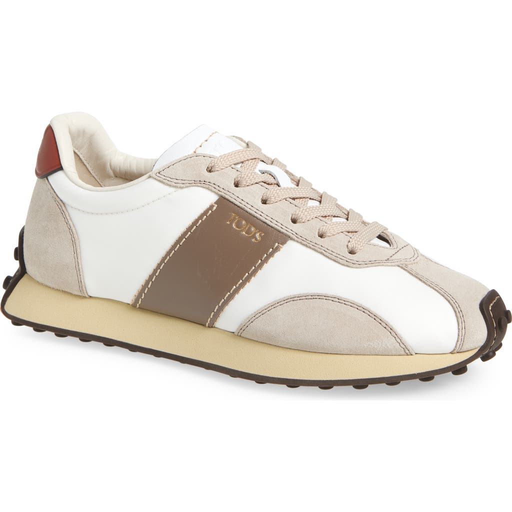 Tod's Fabric And Suede Sneakers With Contrast Panels In Multi