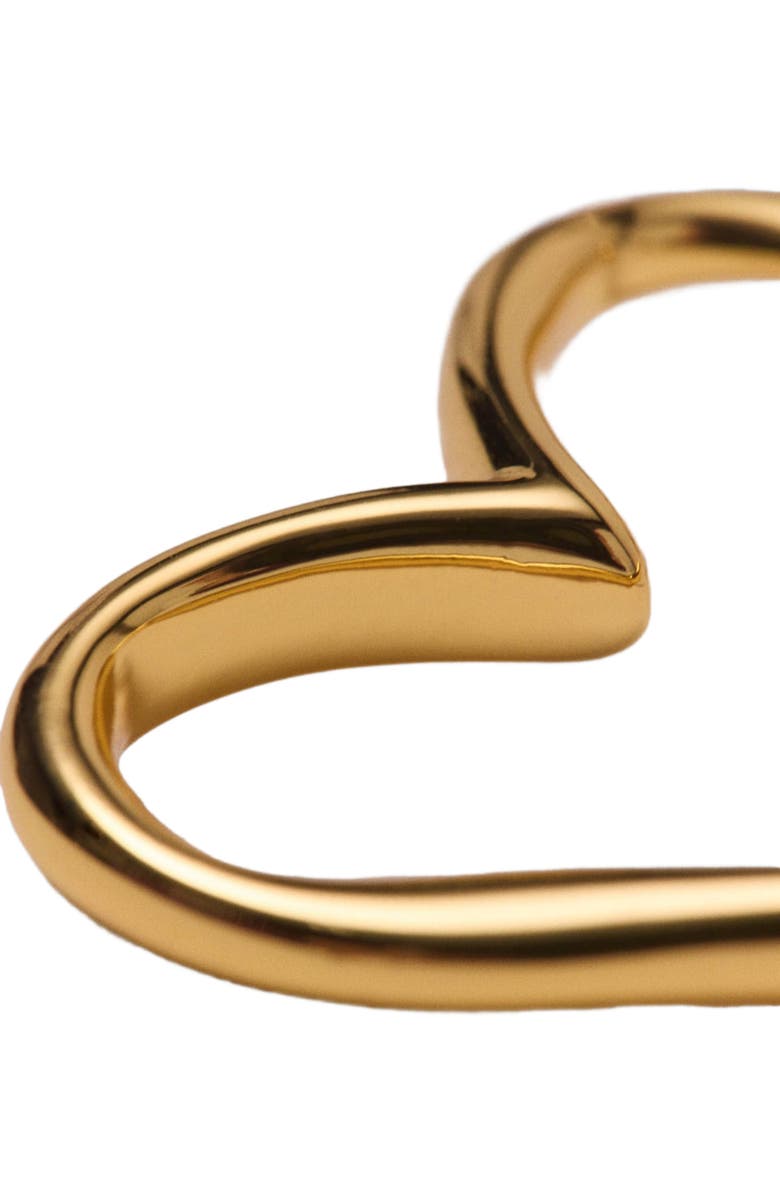 maje Gold-plated heart hoop earrings, Alternate, color, Light Gold