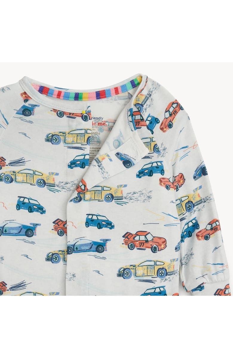 Magnetic Me Lap of Life Race Car Print Magnetic Convertible Romper, Alternate, color, 