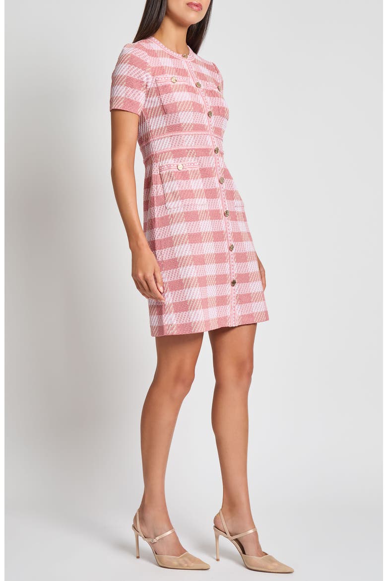 Modern Fit Tweed Sheath Dress, Alternate, color, HONEY SUCKLE