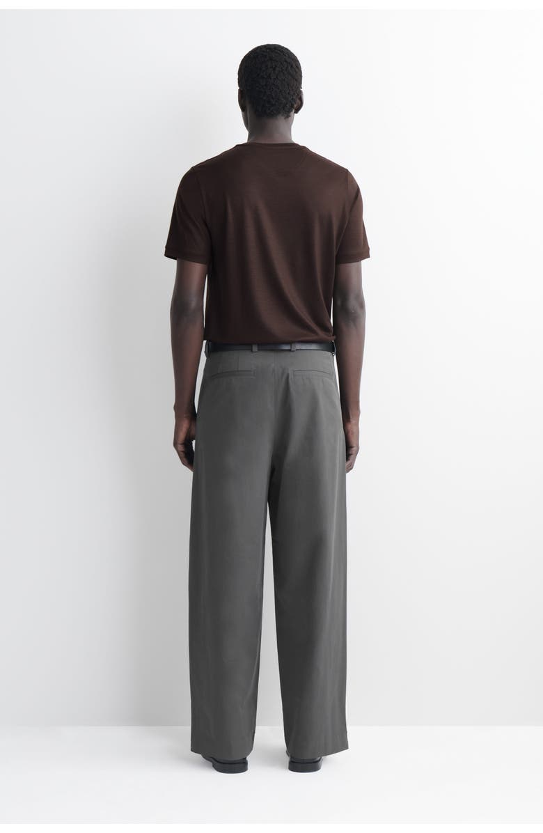 COS Wide-Leg Pleated Cotton Pants, Alternate, color, Gray