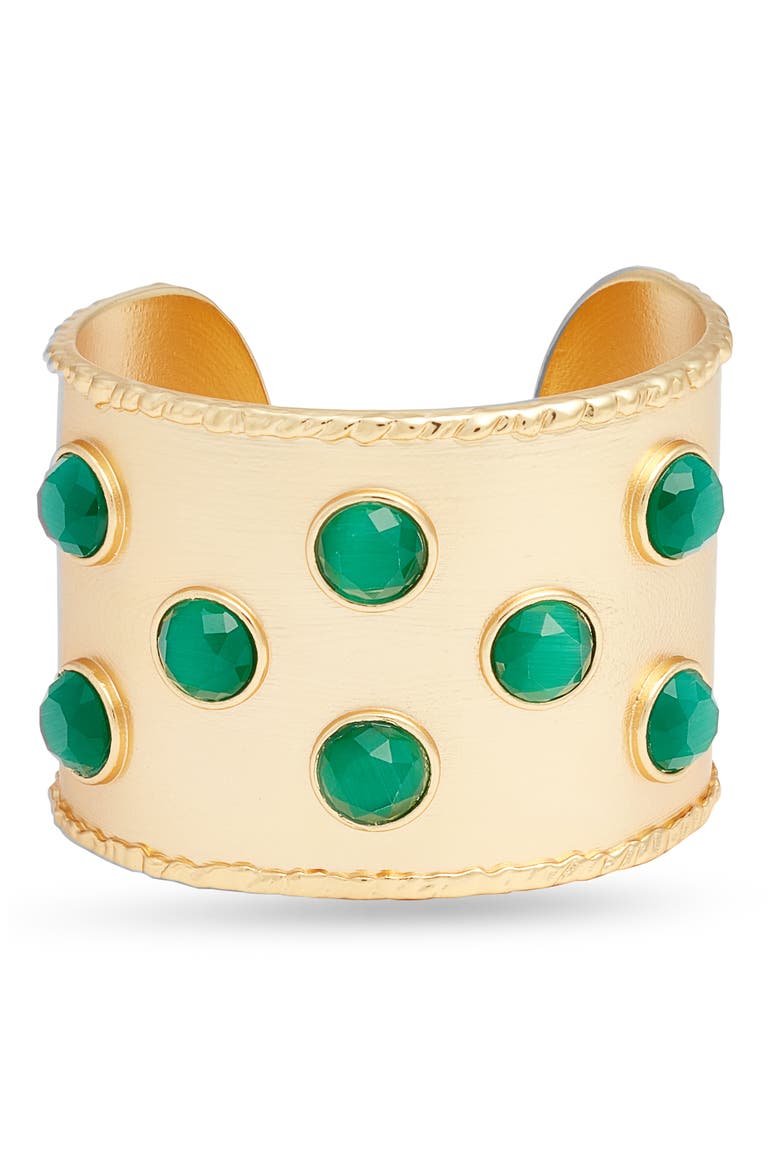Cabochon Inlay Cuff Bracelet, Main, color, GOLD