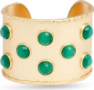 Karine Sultan Cabochon Inlay Cuff Bracelet