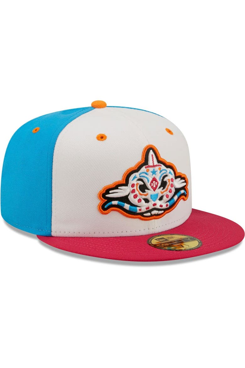 Men's New Era White/Coral Pescados de Carolina Copa De La Diversion 59FIFTY Fitted Hat, Alternate, color, White