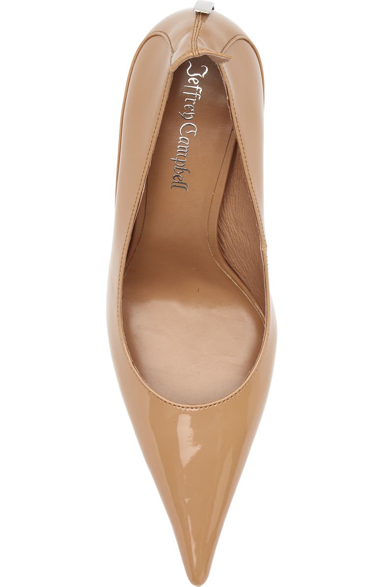 Jeffrey Campbell Freak Out Pointed Toe Pump, Alternate, color, Camel Patent