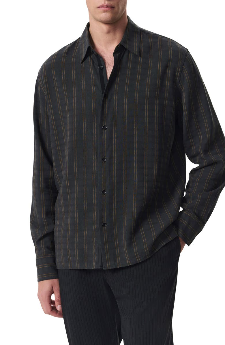 rag & bone Dalton Dobby Plaid Shirt, Main, color, Black