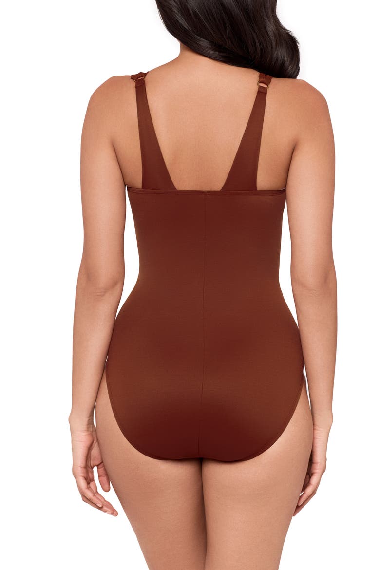 Illusionist Azura Underwire One-Piece Swimsuit, Alternate, color, COPPER BROWN
