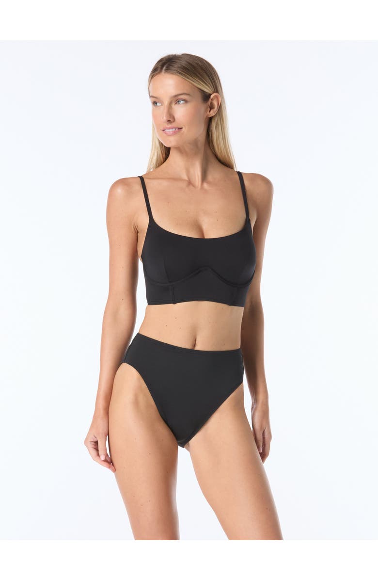 Vince Camuto Corset Bra Swim Top, Main, color, Black
