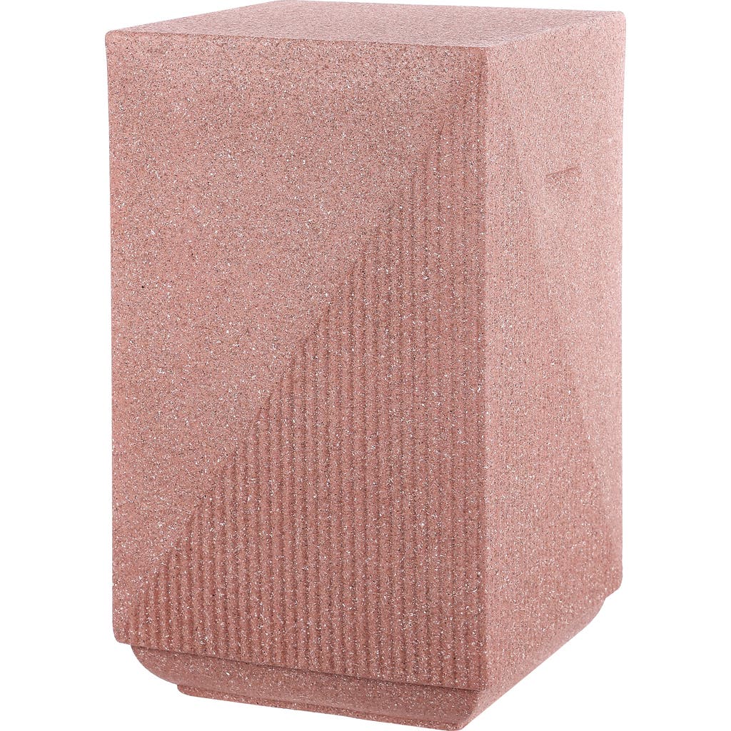 Jonathan Y Adrian 20.75" Contemporary Minimalist Square Indoor/outdoor Accent Table In Pink Terrazzo