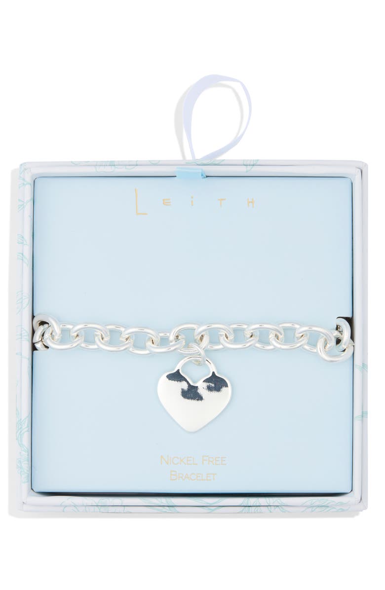 Leith Link & Heart Bracelet, Main, color, Silver