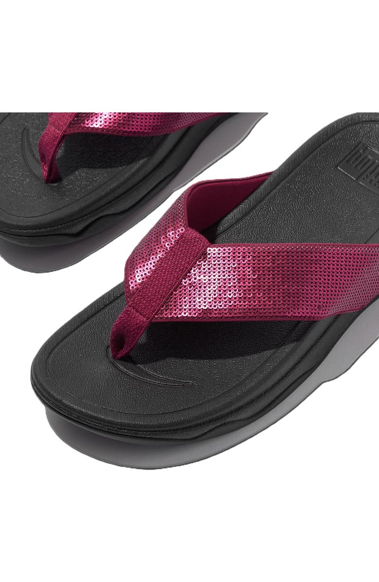 FitFlop Surfa Sequin Toe Post Sandals, Alternate, color, Ruby