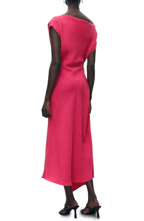 Mango Asymmetric One-shoulder Maxi Dress In Red
