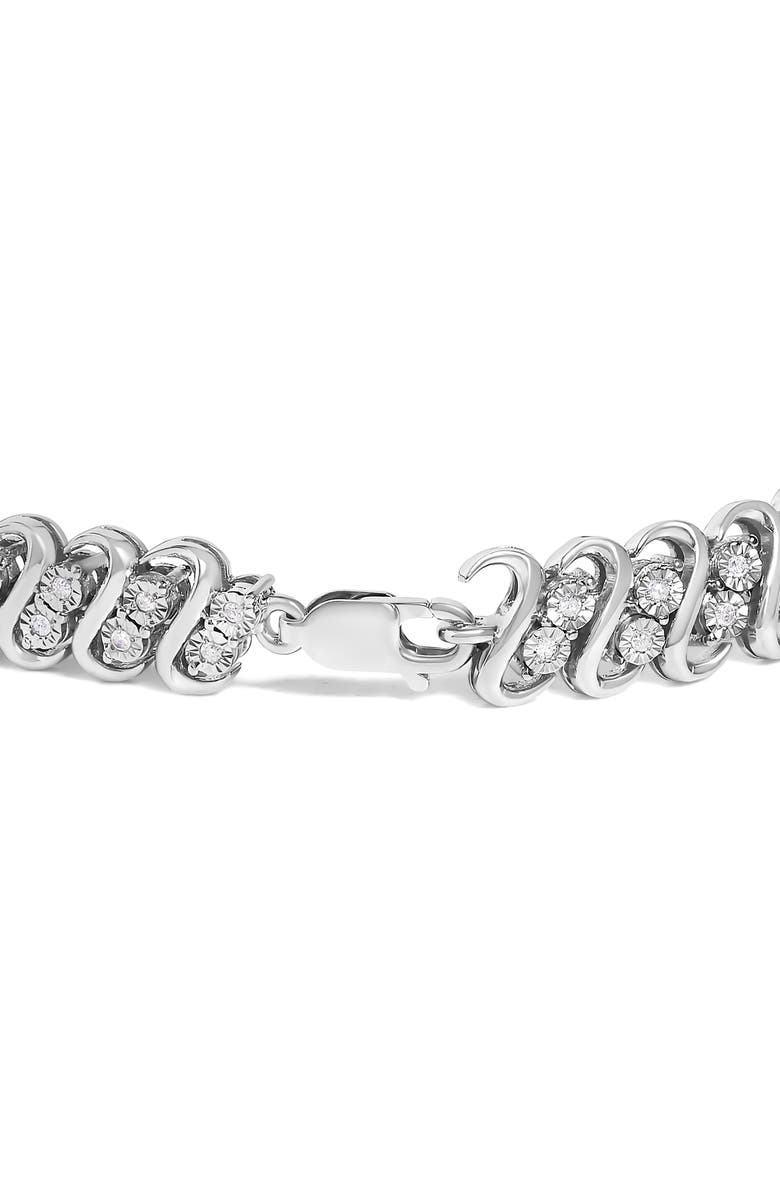 Haus of Brilliance 1/2 Cttw Diamond Double Row S-Link Bracelet, Alternate, color, White