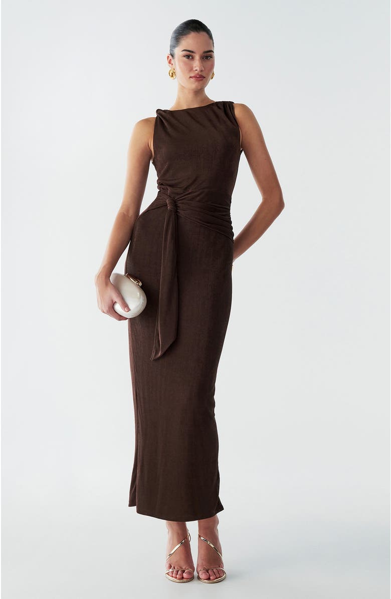 BWLDR Arnah Maxi Dress, Main, color, Chocolate