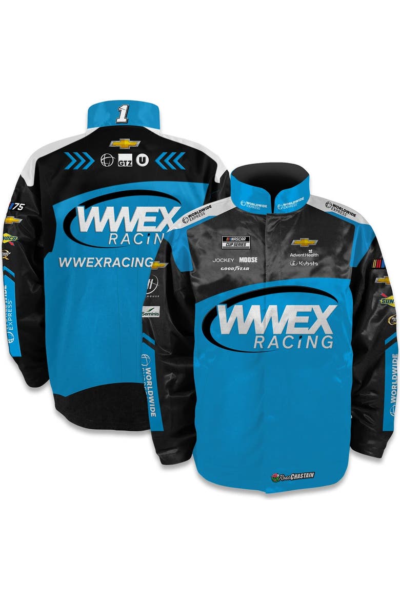 Men's Trackhouse Racing Team Collection  Black Ross Chastain WWEX Nylon Uniform Full-Snap Jacket, Alternate, color, Black
