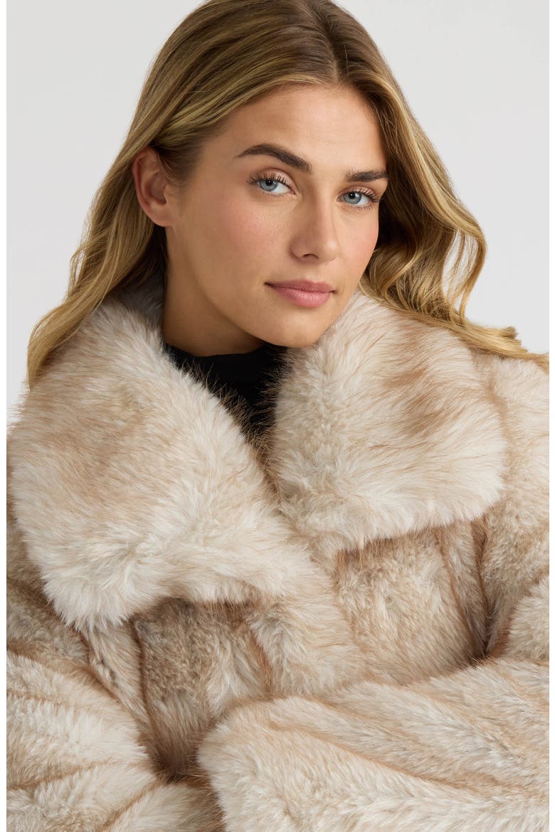 Faux Fur Coat, Alternate, color, SAND